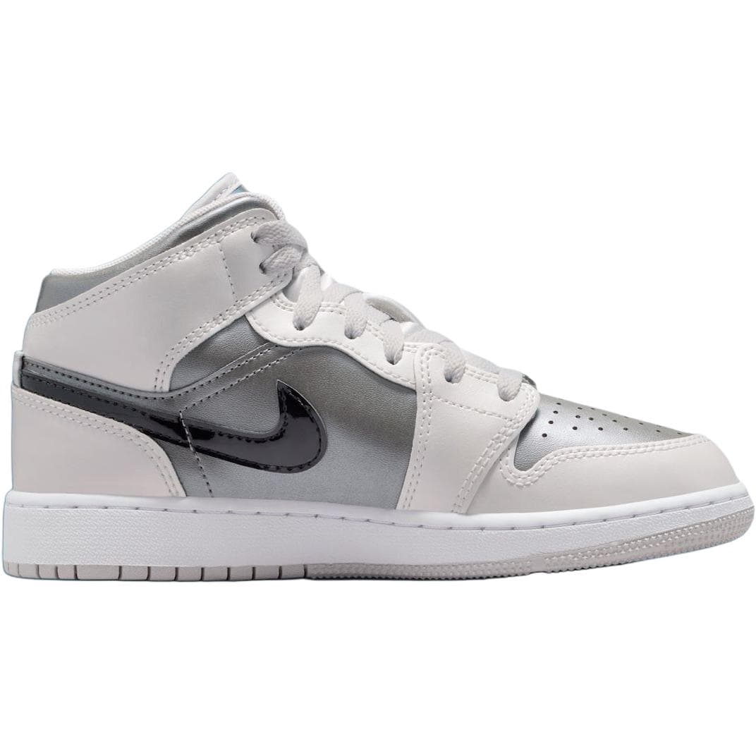 Кроссовки для баскетбола Jordan Air Jordan 1 MID Топ Детские Баскетбольные Кроссовки Белый Серый Малыш - изображение 2