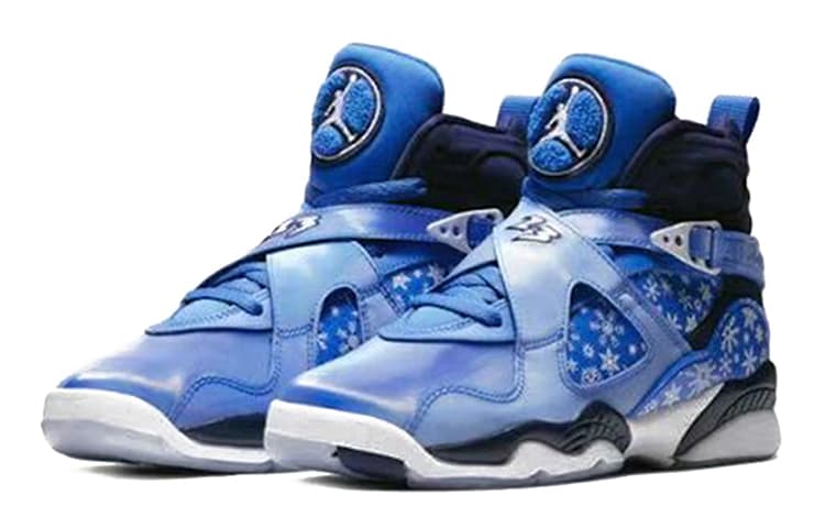 Кроссовки для баскетбола Jordan Air Jordan 8 Retro Snow Blizzard Snowflake GS - изображение 5