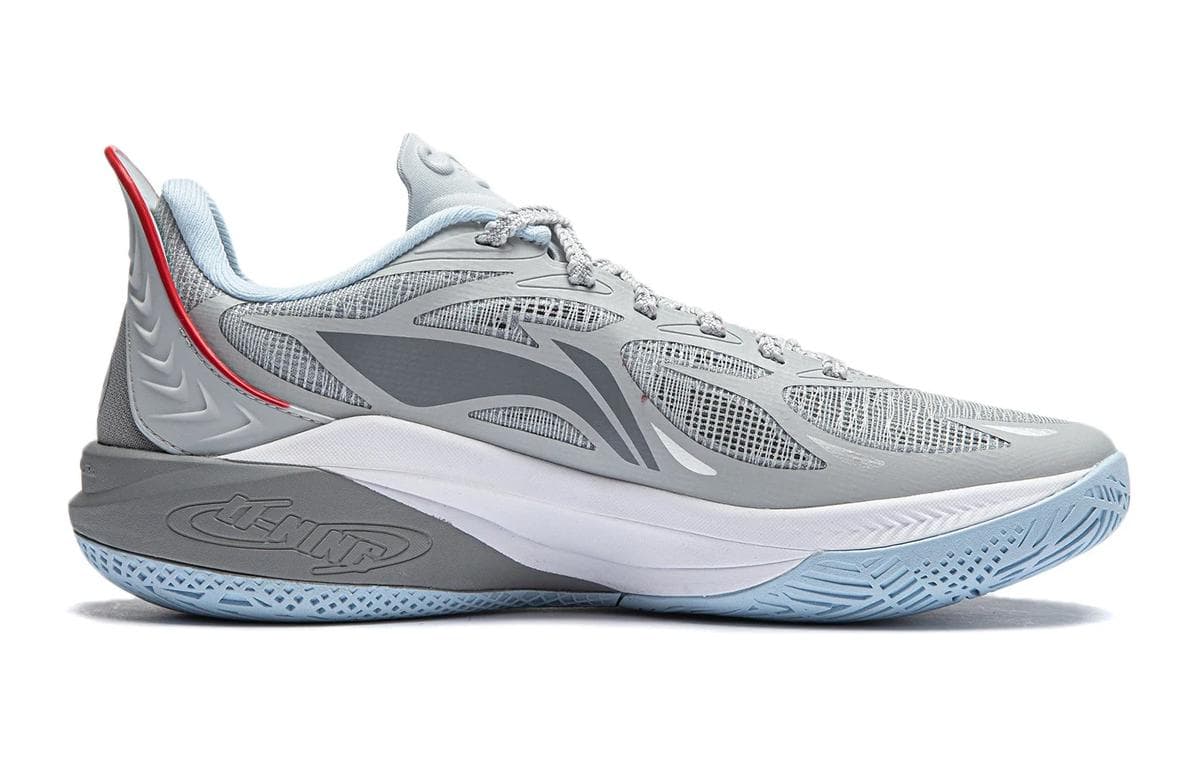Кроссовки для баскетбола Li-Ning YOUNG Детский Сонический 12 LIGHT FOAM ULTRA Ткань Шнуровка Лоу-топы Баскетбольные Кроссовки Туманно-серый Подростковый - изображение 2