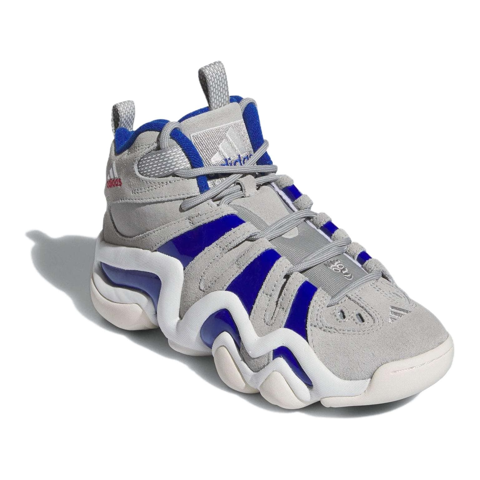 Кроссовки для баскетбола Adidas Crazy 8 Удобный MID Топ Детская Баскетбольная Обувь Серый Синий Малыш - изображение 9