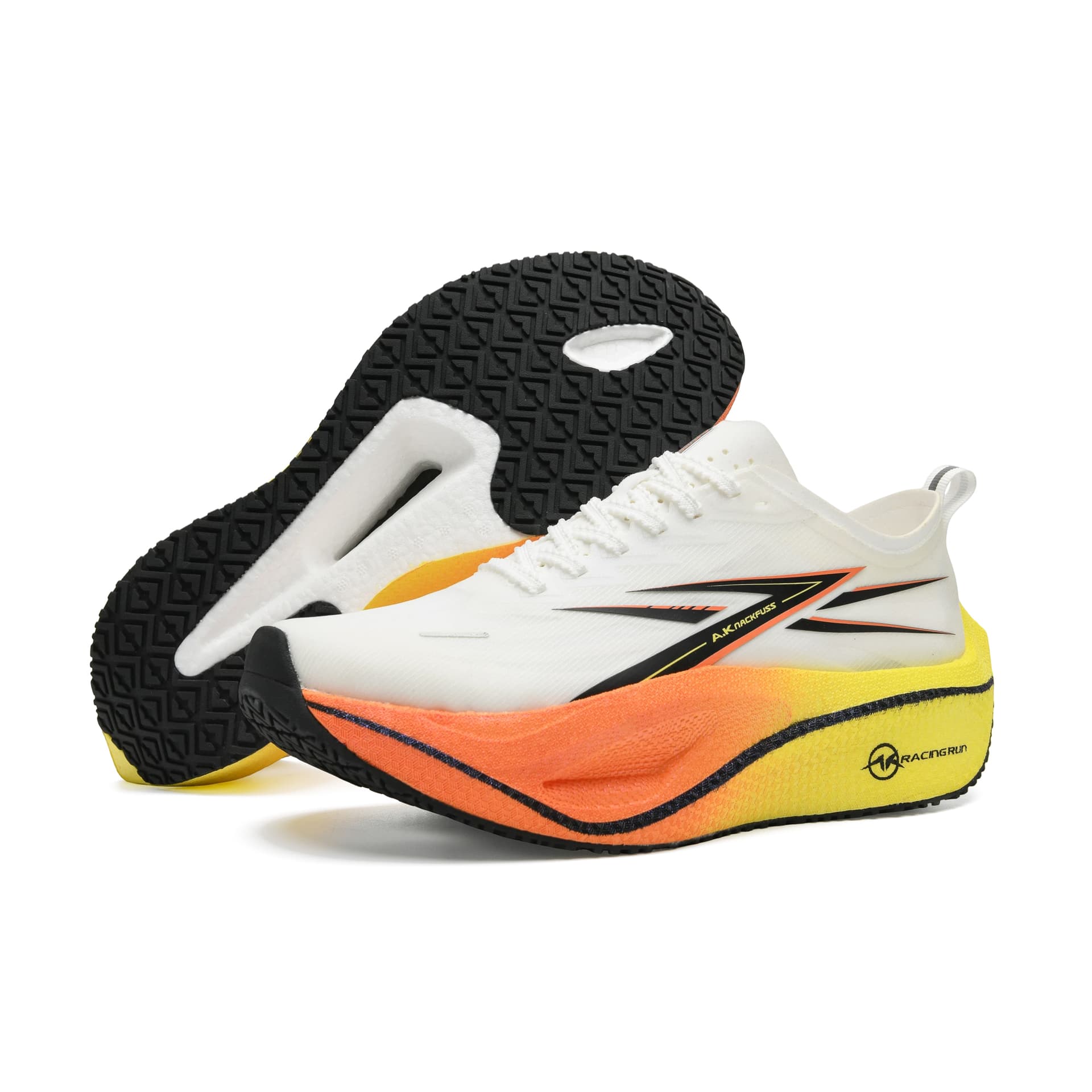 Кроссовки A.Knackfuss Carbon Speed 6,0 Pro Low Топ Беговые кроссовки Белый Оранжевый Унисекс - изображение 5