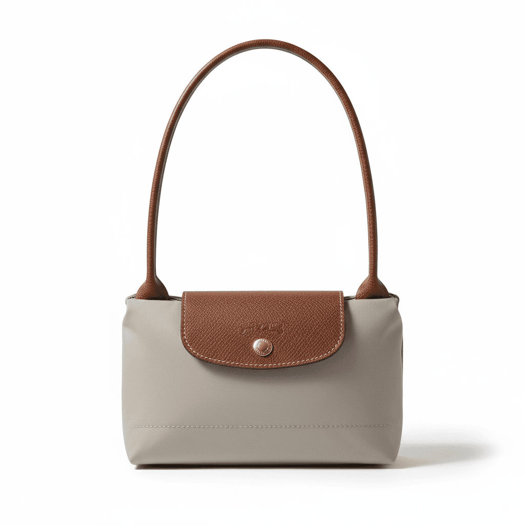 Мини-сумка LONGCHAMP Le Pliage Переработанный нейлон Сумка через плечо Средняя Женская Камень - изображение 2