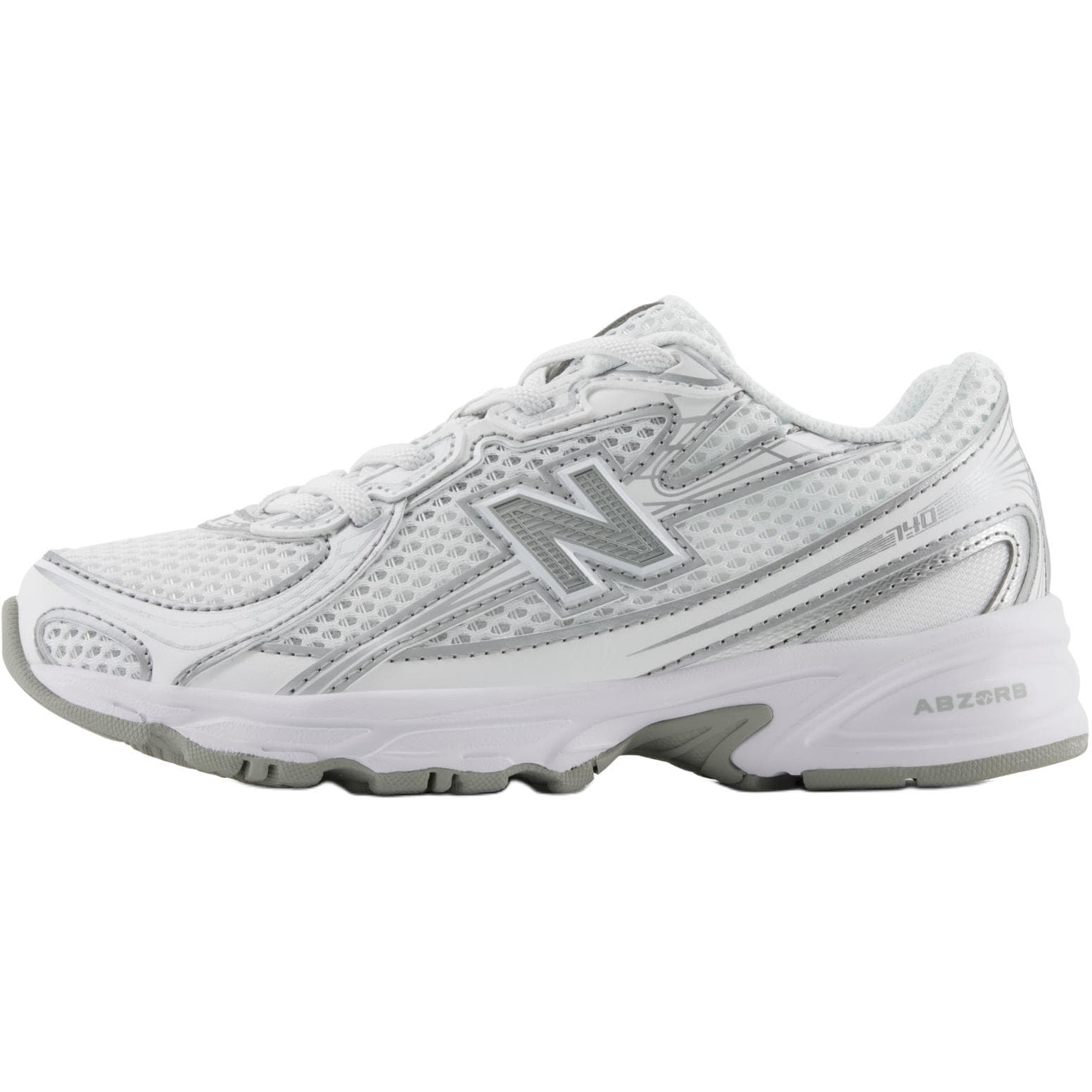 Кроссовки New Balance NB 740 Устойчивые к истиранию низкие беговые кроссовки Белый Серебристый Серый для детей - изображение 1