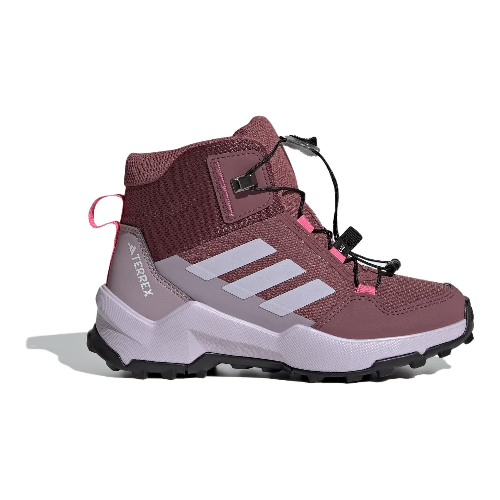 Adidas Противоскользящая Устойчивая к истиранию MID Топ Детская Туристическая обувь Красная Детская - изображение 2