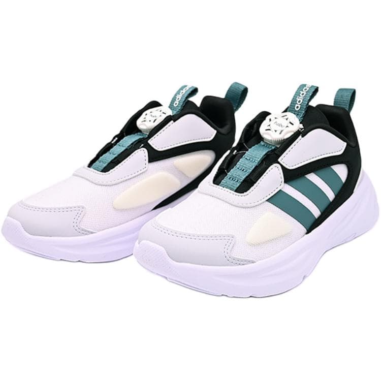 Кроссовки Adidas Slip-resistant Abrasion-resistant Low Top Детская беговая обувь Белый Черный Зеленый Детский - изображение 4