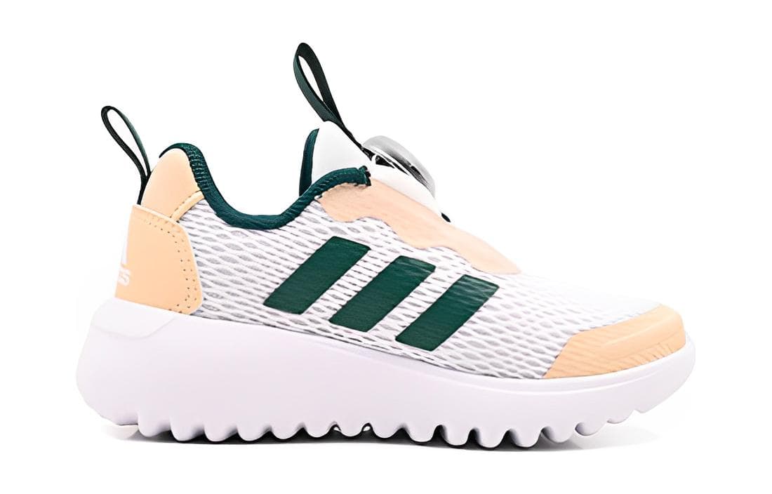 Кроссовки Adidas ActiveFlex BOA 3,0 Устойчивый к истиранию Дышащий Низкий Верх Детская Беговая Обувь Бежевый Белый Зеленый Детская - изображение 2