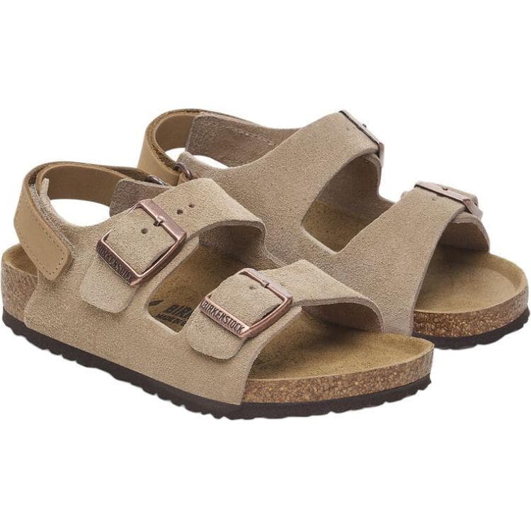 Сандалии Сандалии Birkenstock с противоскользящим и износостойким низким верхом тауповые детские - изображение 4