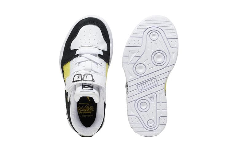 Кроссовки SPONGEBOB SQUAREPANTS X PUMA X SPONGEBOB Трендовые низкие кроссовки для скейтбординга Белый Черный Желтый Детские - изображение 5