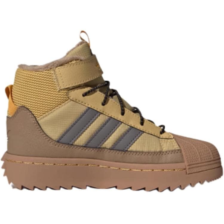 Кроссовки Adidas Originals Superstar Удобные Устойчивые к истиранию Высокие Детские Лайфстайл Обувь Желтая Детская - изображение 2
