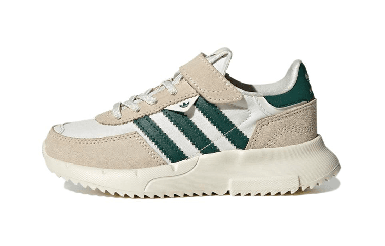 Кроссовки Adidas Originals Retropy F2 противоскользящие низкие детские повседневные туфли бежево-белого и зеленого цвета - изображение 1
