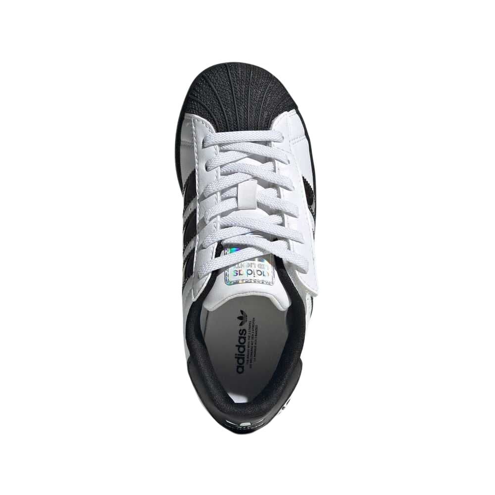 Кроссовки Adidas Originals Superstar Low Топ Детские Скейтбординги Черный Белый Детский - изображение 3