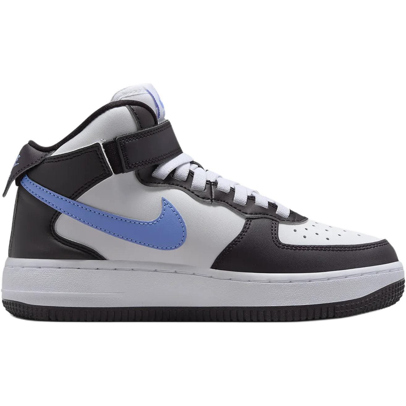 Кроссовки Nike Air Force 1 MID Топ Детская Обувь для Скейтбординга Черная Белая и Синяя Детская - изображение 2