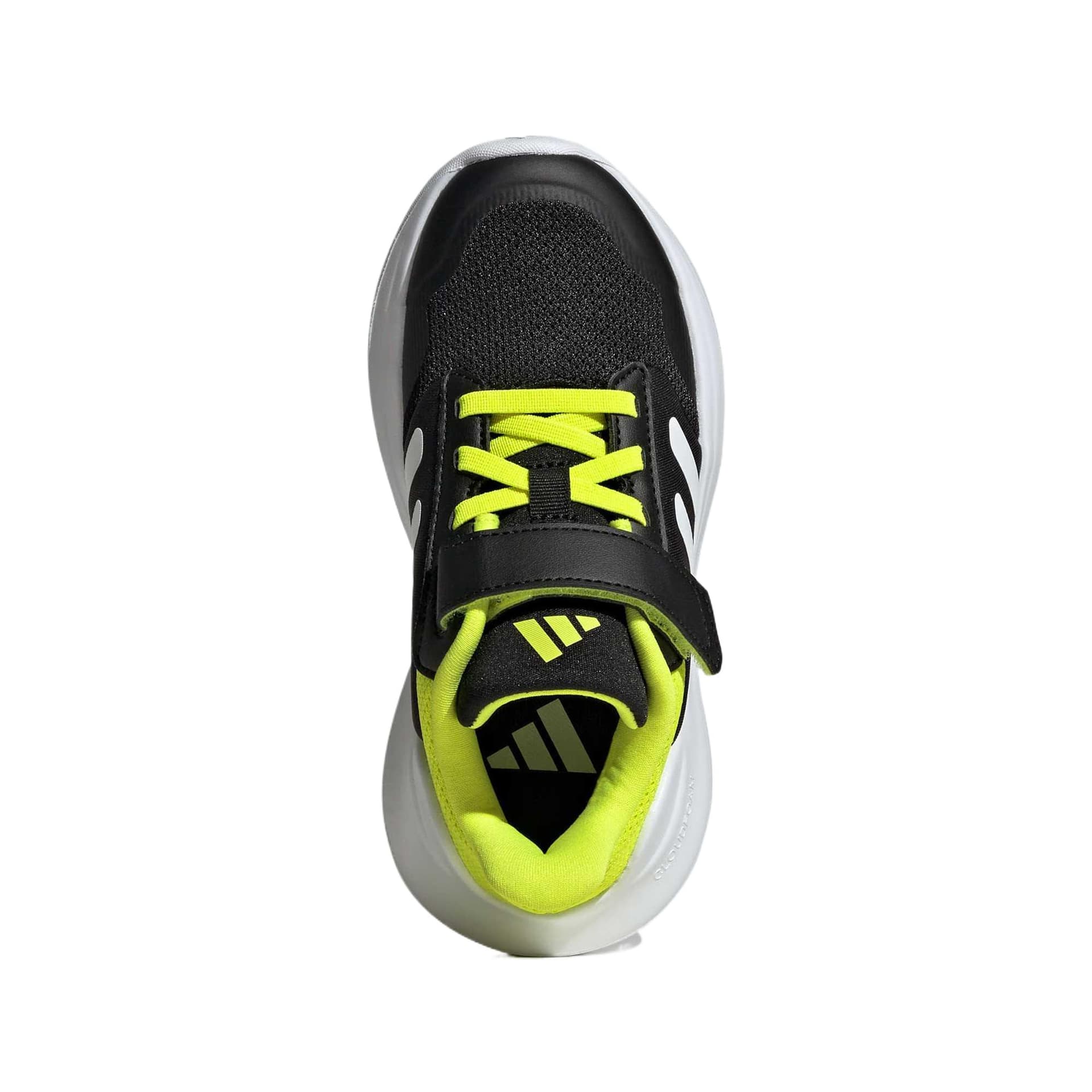 Кроссовки Adidas Tensaur Run 3,0 Детские повседневные кроссовки Черный Белый Ярко-желтый флуоресцентный Детский - изображение 3