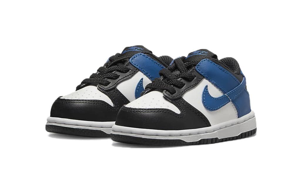 Кроссовки Nike Dunk Противоскользящая Устойчивая к истиранию Амортизация Низкие Малыши Обувь Синие Белые Малыш - изображение 3