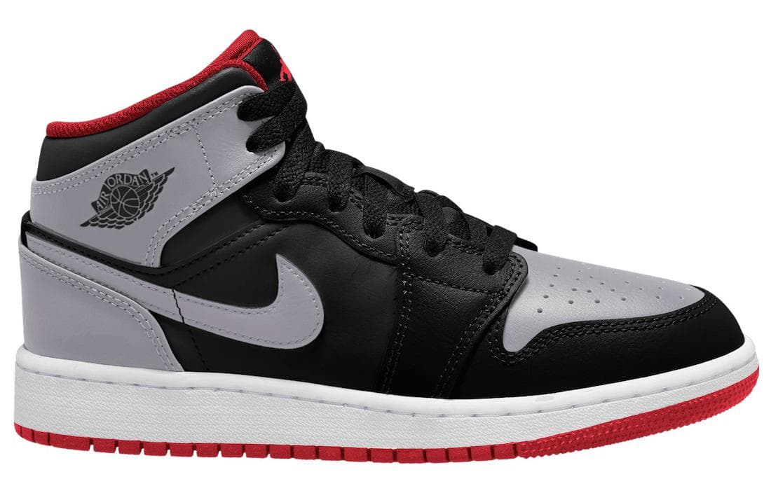 Кроссовки для баскетбола Jordan Air Jordan 1 MID Устойчивый к истиранию MID Баскетбольные кроссовки Белый Черный Красный Унисекс - изображение 2