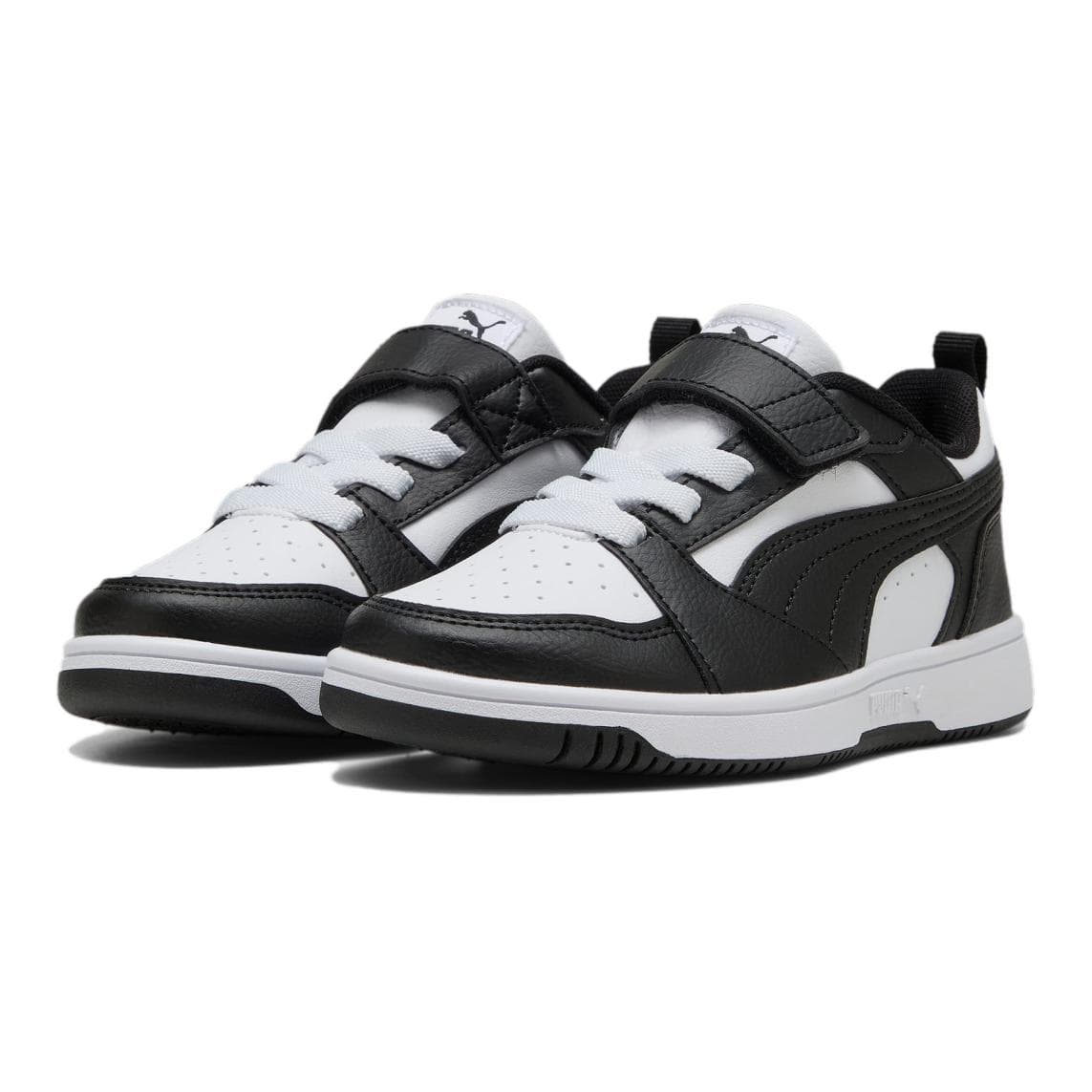 Кроссовки PUMA Rebound V6 Устойчивый к истиранию Низкий Топ Детские Скейтбординги Черный Белый Детский - изображение 3