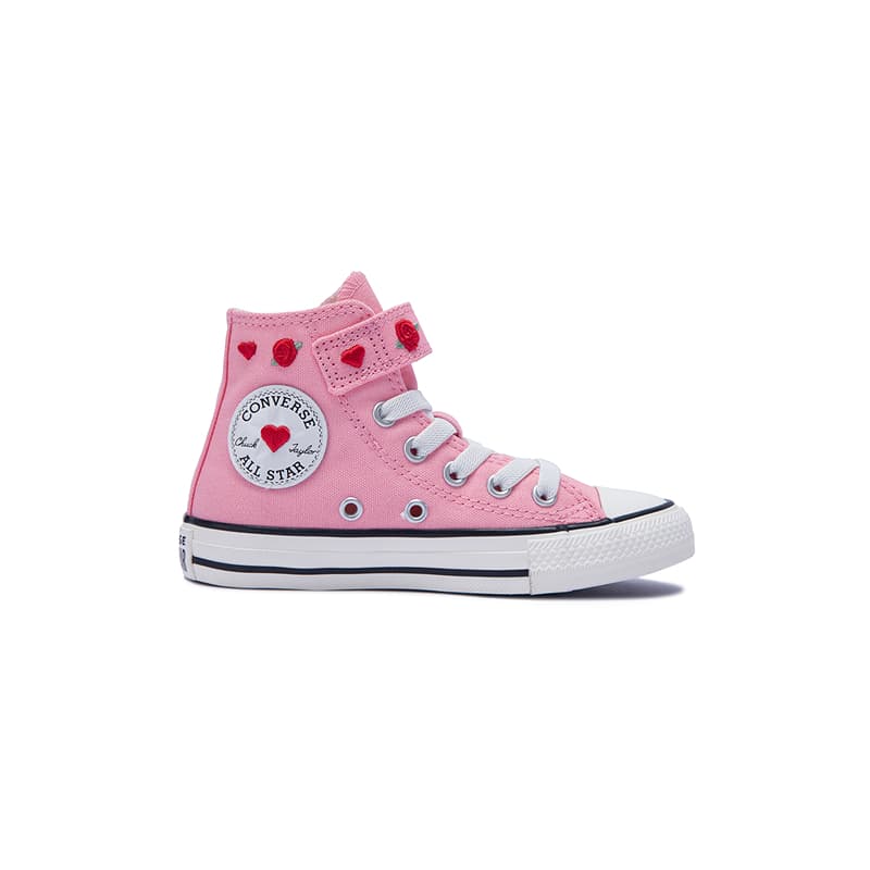 Converse All Star Холст Модные повседневные Хай-топы Детские кеды Розовый/Красный Детский - изображение 2