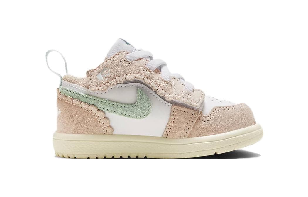 Кроссовки Jordan 1 Low Alt SE Амортизация Устойчивость к износу Дышащий Низкий Верх Обувь для малышей Розовый Синий Белый - изображение 2