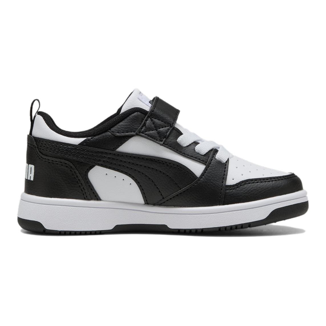 Кроссовки PUMA Rebound V6 Устойчивый к истиранию Низкий Топ Детские Скейтбординги Черный Белый Детский - изображение 2
