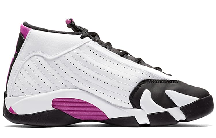 Кроссовки для баскетбола Jordan Air Jordan 14 Retro Fuchsia Flash Black Toe GS 2018 - изображение 4