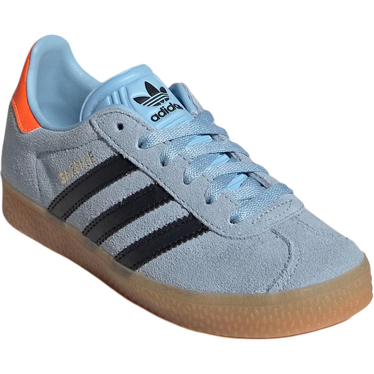 Кроссовки Adidas Originals Gazelle Замша Устойчивая к истиранию Низкий верх Детская обувь для скейтбординга Синяя Детская - изображение 3