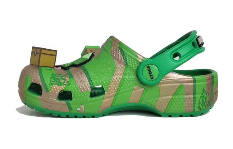 Сандалии Crocs X Minecraft Classic сандалии для детей противоскользящие устойчивые к истиранию многоцветные зеленые - изображение 1