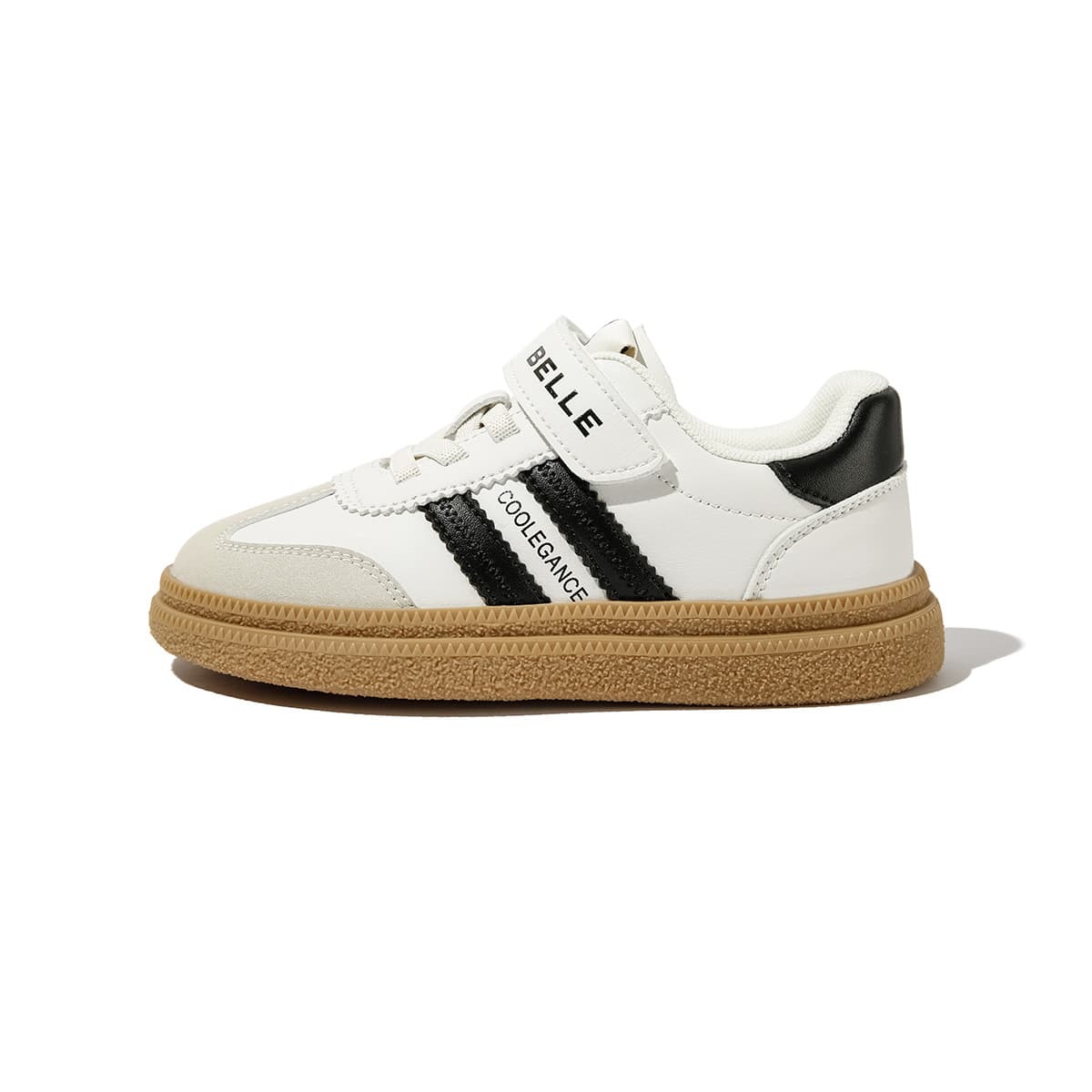 Кроссовки Белль Синтетическая кожа Low Топ Kids Lifestyle Shoes Бежево-черный Детский - изображение 1