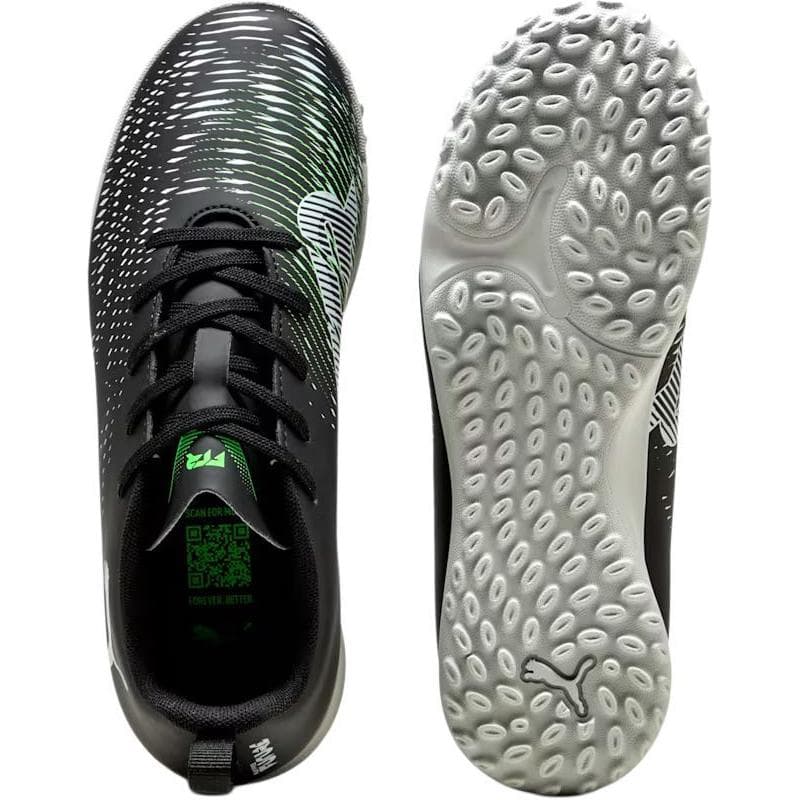 Бутсы PUMA Future 8Play Low Топ Детская футбольная обувь Черный Холодный Светло-Серый Неоново-Зеленый Детская - изображение 4