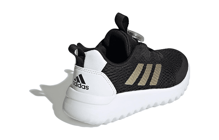 Кроссовки Adidas ActiveFlex BOA 3,0 BOA Ткань Удобный Противоскользящий Низкий Верх Детская Беговая Обувь Черный Золото Детская - изображение 4