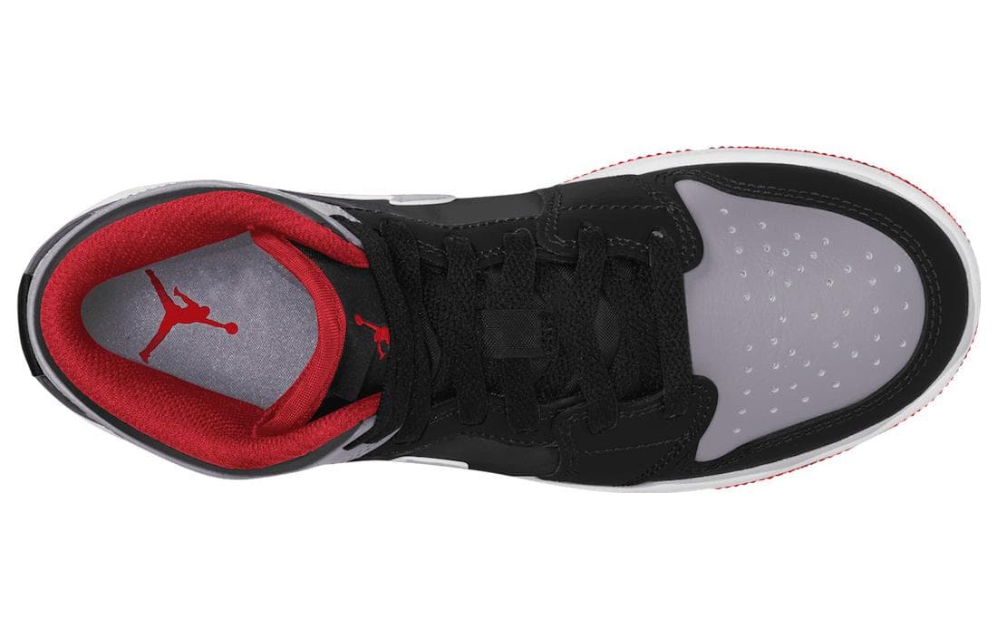 Кроссовки для баскетбола Jordan Air Jordan 1 MID Устойчивый к истиранию MID Баскетбольные кроссовки Белый Черный Красный Унисекс - изображение 3