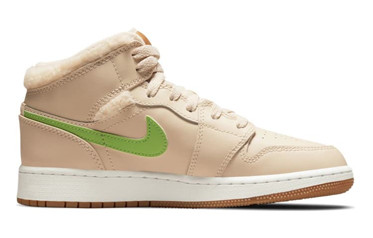 Кроссовки для баскетбола Jordan Air Jordan 1 Mid "Fleece" Swoosh GS - изображение 5