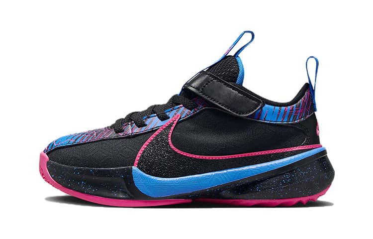 Кроссовки для баскетбола Nike Freak 5 Устойчивые к истиранию Низкие Детские Баскетбольные Кроссовки Черный Синий Розовый Малыш - изображение 1