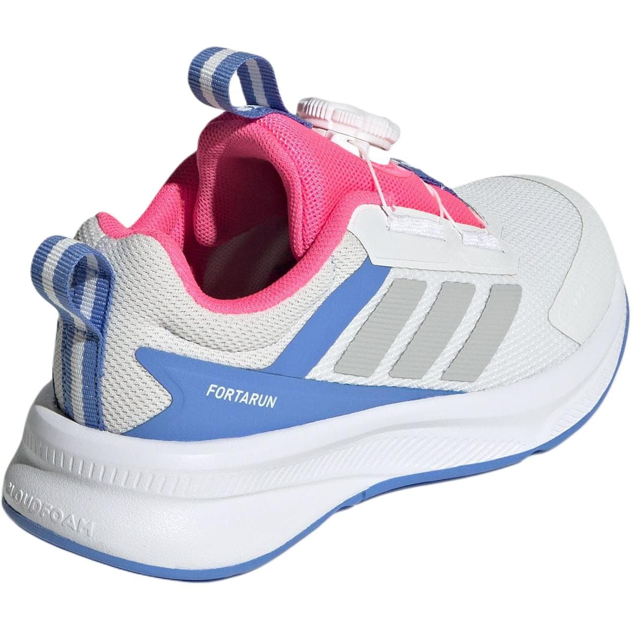 Кроссовки Adidas FORTARUN 4,0 Устойчивые к истиранию низкие детские беговые кроссовки Белый Розовый Синий Детские - изображение 4
