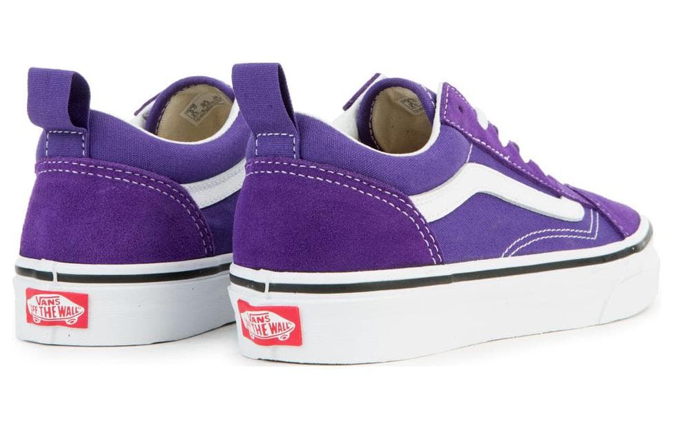 Кроссовки Vans Устойчивые к истиранию низкие детские скейтбординги фиолетово-белого цвета для подростков - изображение 4