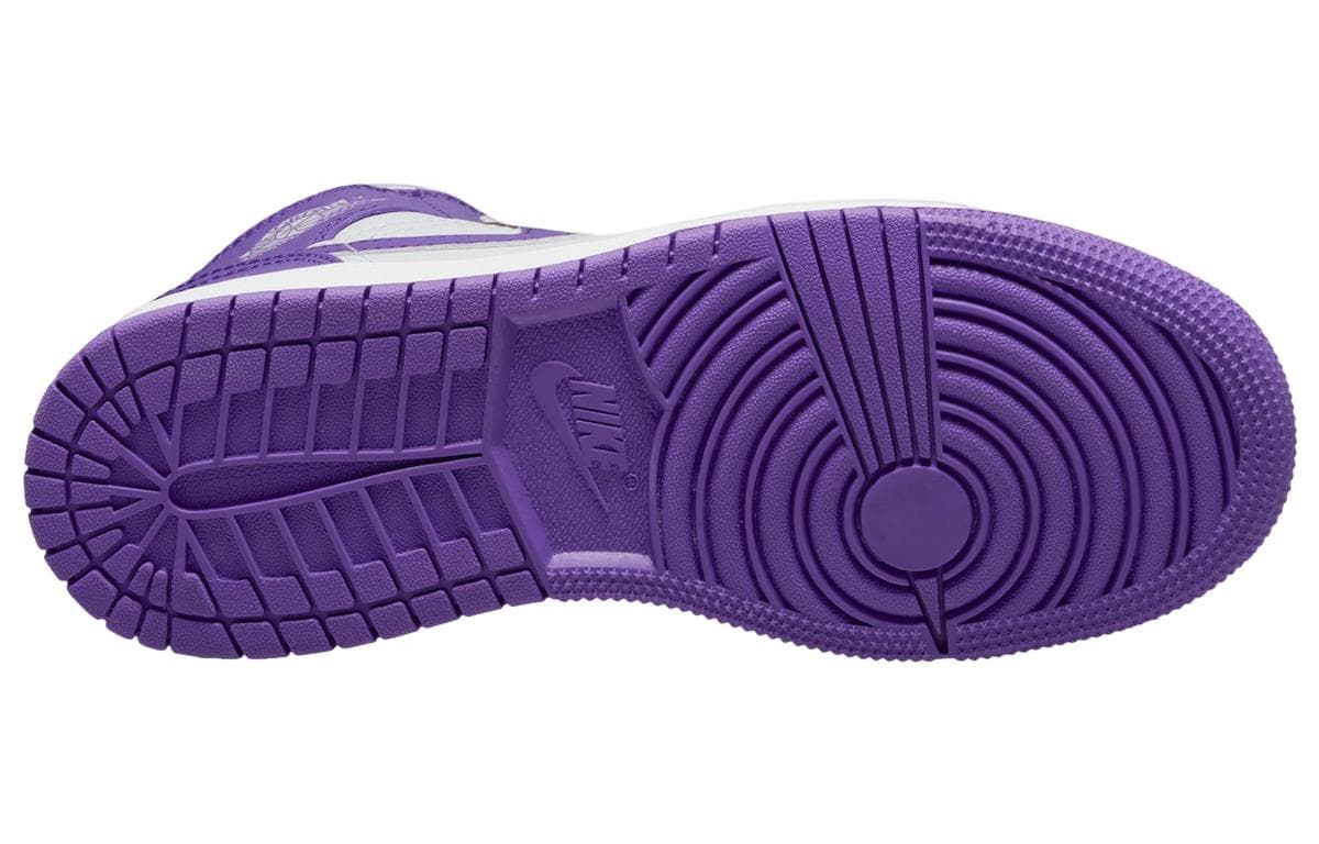 Кроссовки для баскетбола Jordan Air Jordan 1 Mid "White Purple" GS - изображение 6