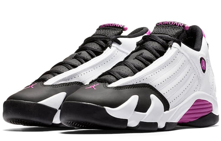 Кроссовки для баскетбола Jordan Air Jordan 14 Retro Fuchsia Flash Black Toe GS 2018 - изображение 5