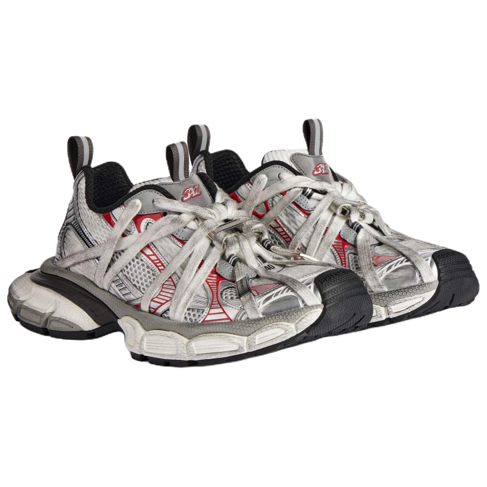 Кроссовки Balenciaga 3XL Extreme Шнурки B Low Топ Толстоподошвенные кроссовки Женские Серебряные - изображение 3