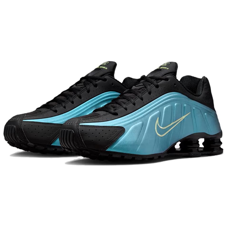 Кроссовки для бега Nike Shox R4 Беговые кроссовки Мужские Черные Зеленые - изображение 2