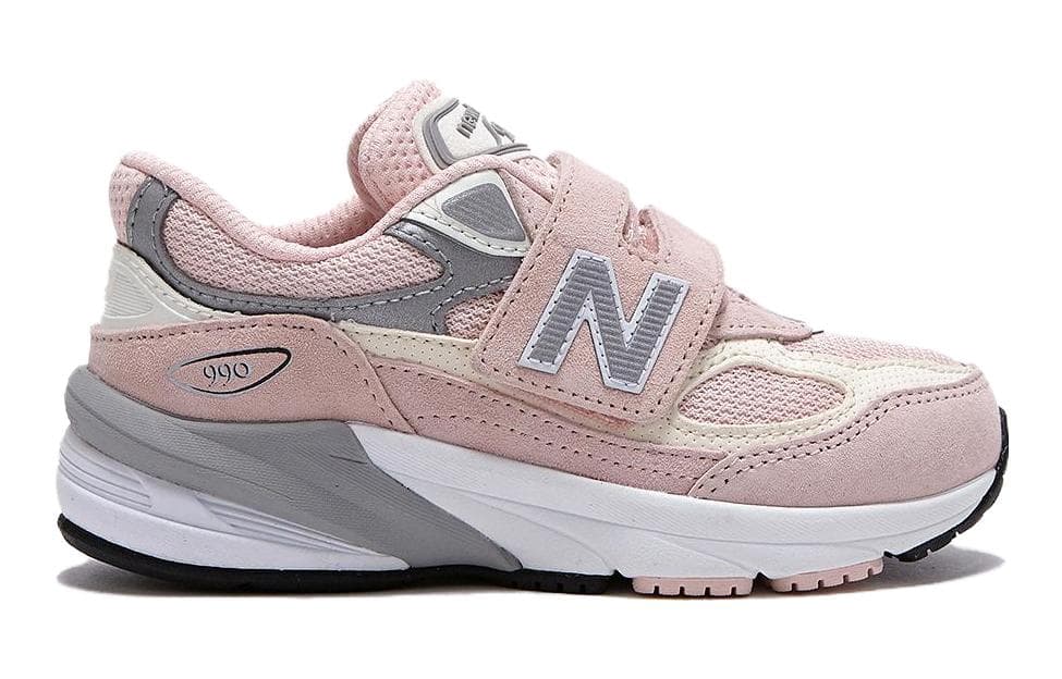 Кроссовки New Balance FuelCell 990v6 Устойчивые к истиранию Низкие Кроссовки для Беговых Занятий Детские Розовые Серые Малыш - изображение 2
