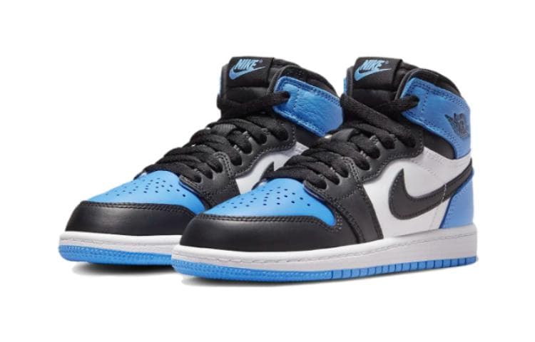 Кроссовки для баскетбола Jordan Air Jordan 1 High 'Университетский синий' Anti KICK Высокие Детские Баскетбольные Кроссовки Черный Белый Синий - изображение 3