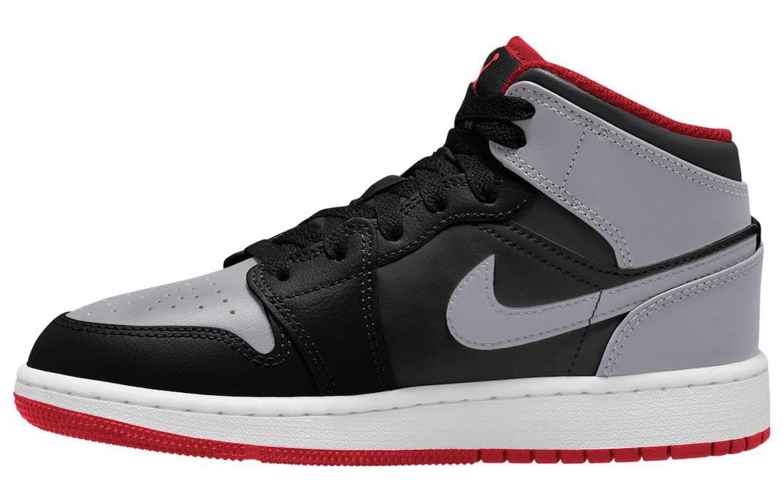 Кроссовки для баскетбола Jordan Air Jordan 1 MID Устойчивый к истиранию MID Баскетбольные кроссовки Белый Черный Красный Унисекс - изображение 1