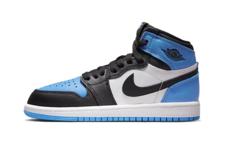 Кроссовки для баскетбола Jordan Air Jordan 1 High 'Университетский синий' Anti KICK Высокие Детские Баскетбольные Кроссовки Черный Белый Синий - изображение 1
