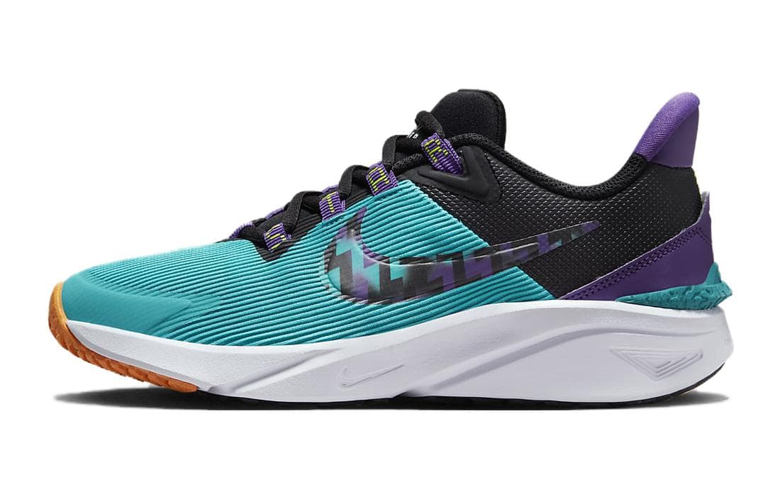 Кроссовки Nike Star Runner 4 SE Амортизация Устойчивость к истиранию Низкие Беговые кроссовки Зеленый Фиолетовый Унисекс - изображение 1