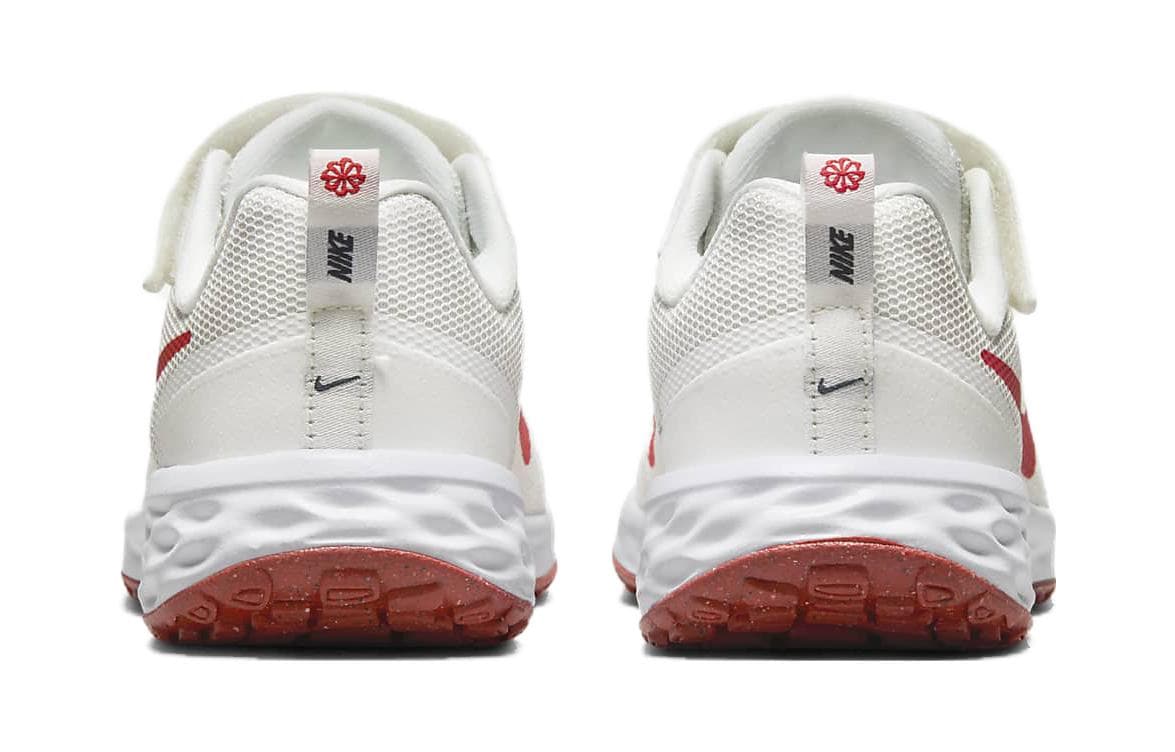 Кроссовки Nike REVOLUTION 6 Дышащая Поддержка Низкий Верх Детская Беговая Обувь Белый Красный Детская Возраст 3-7 Лет - изображение 4