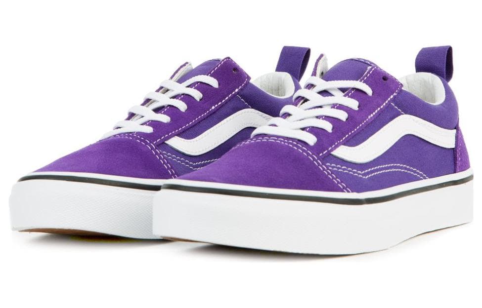 Кроссовки Vans Устойчивые к истиранию низкие детские скейтбординги фиолетово-белого цвета для подростков - изображение 3