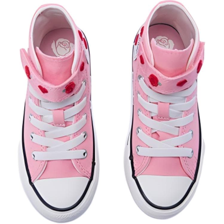 Converse All Star Холст Модные повседневные Хай-топы Детские кеды Розовый/Красный Детский - изображение 4