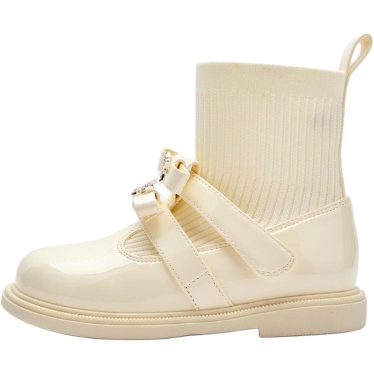 Balabala Детские кожаные сапоги High Top Ecru 10301 Дошкольный - изображение 1