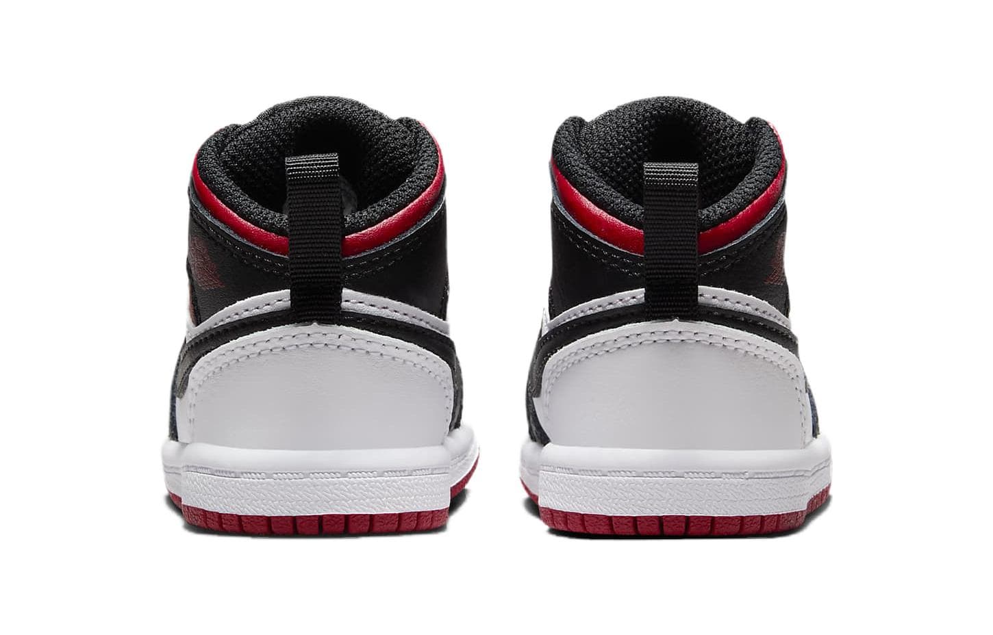 Кроссовки Jordan Air Jordan 1 MID Anti KICK MID Топ Обувь для малышей Черный белый Для младенцев и малышей - изображение 5