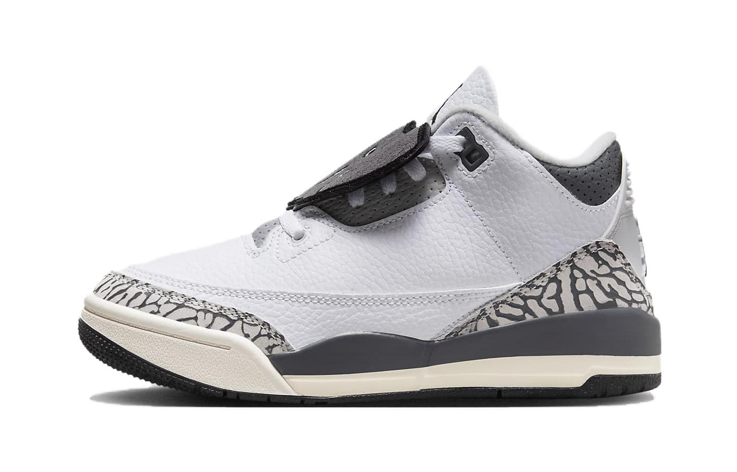 Кроссовки для баскетбола Jordan Air Jordan 3 Retro BP Противоскользящие Амортизация MID Детские Баскетбольные Кроссовки Белый Серый Малыш - изображение 1