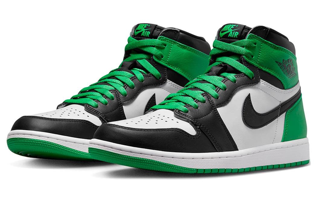 Кроссовки для баскетбола Jordan Air Jordan 1 High OG Black and Lucky Green GS - изображение 3